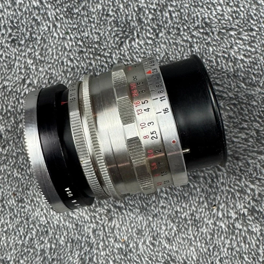 Vintage Carl‎ Zeiss Jena Tessar 50mm f2.8 Lens Germany w Leather Case